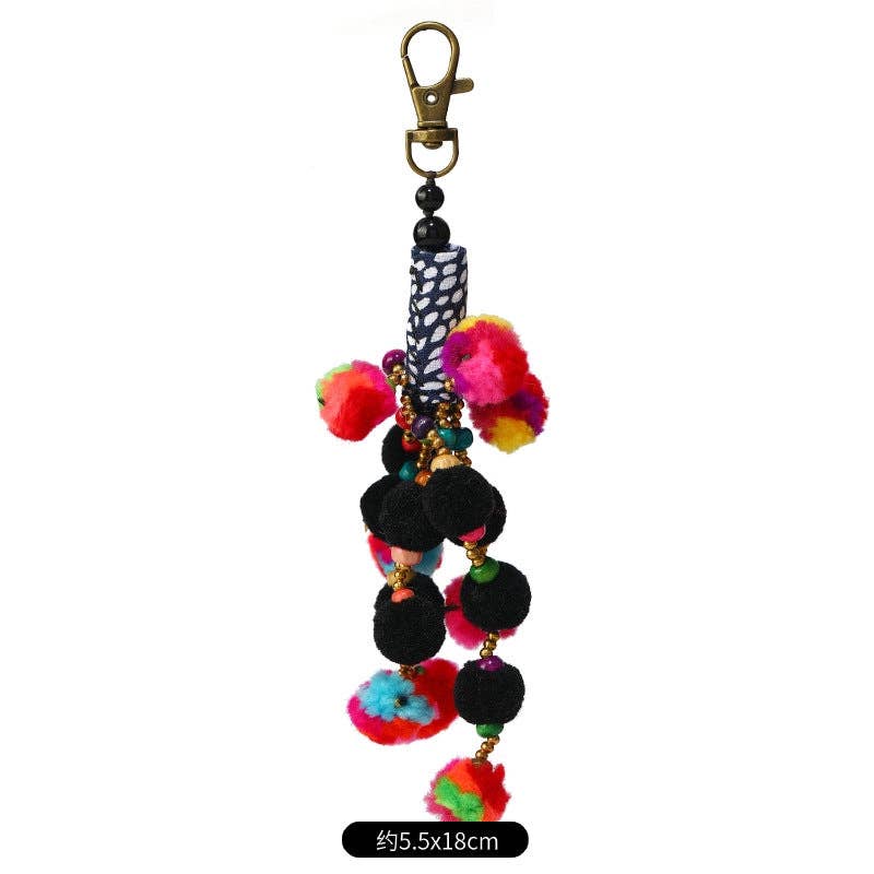 Vintage Bohemian Pom-Pom Tassel Bag Charm DP25E491: C4