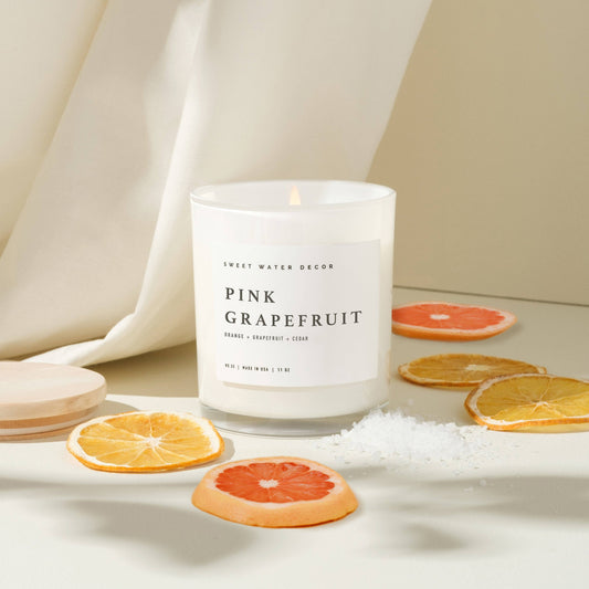 Pink Grapefruit 11 oz Soy Candle - Home Decor & Gifts